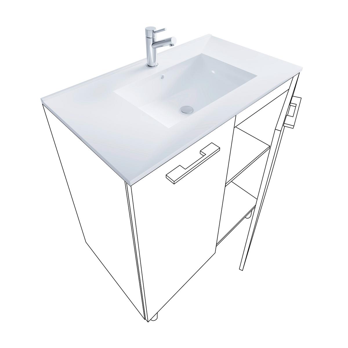 Badezimmer Gilos 5-Teilig Weiß B: 146 cm - Alufarben/Weiß, MODERN, Keramik/Holzwerkstoff (147cm) - MID.YOU