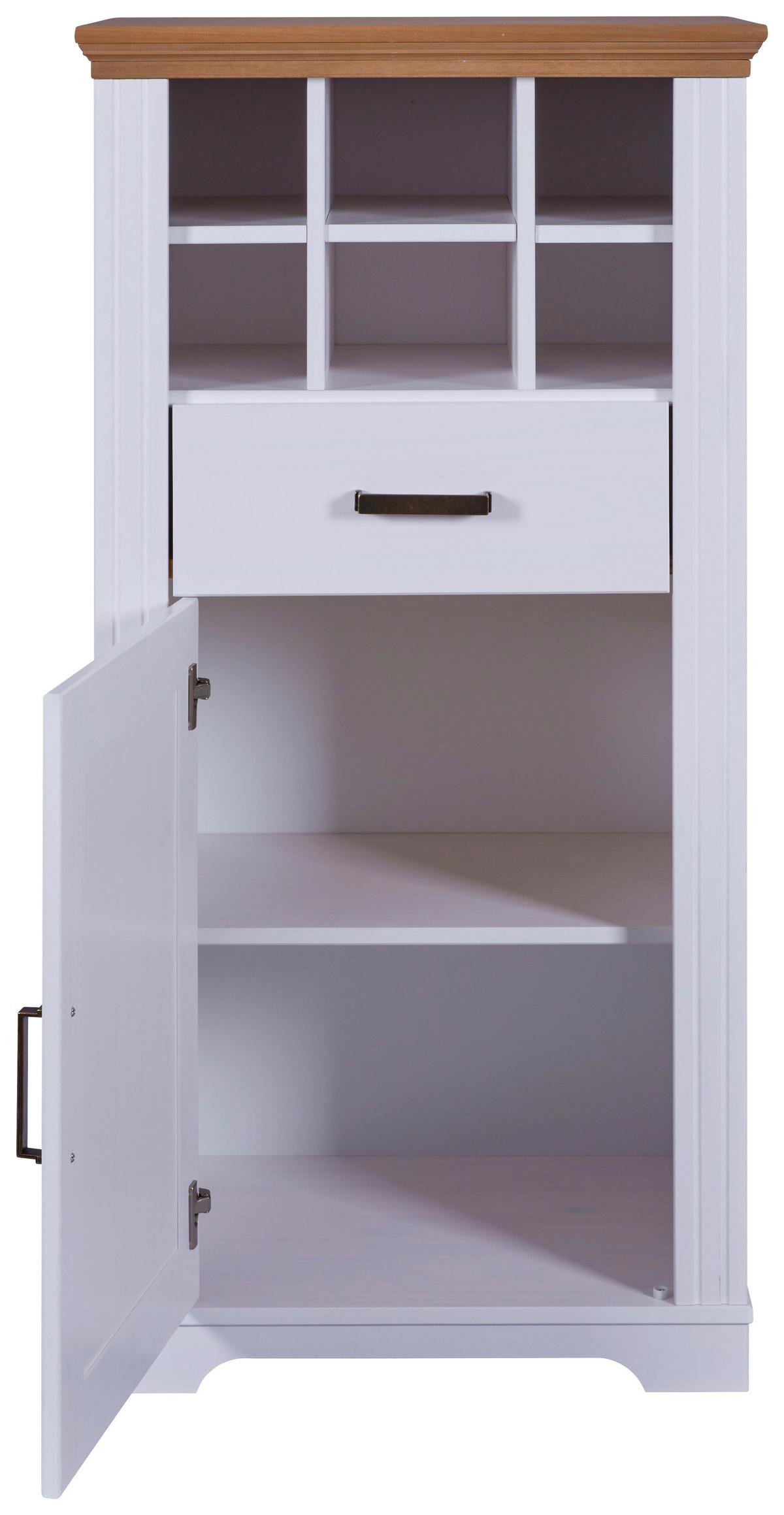 KOMODA MALUNO - bílá/měděné barvy, Romantický / Rustikální, kov/dřevo (68/136/48cm)