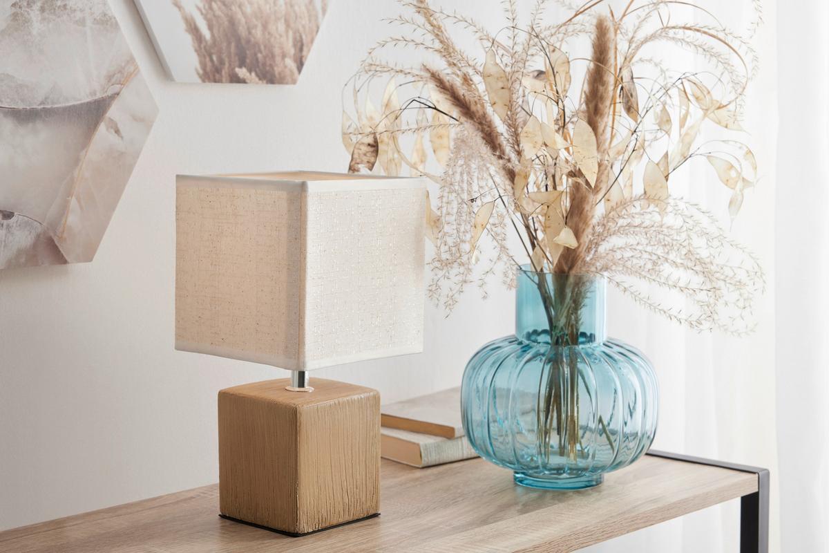Stolová lampa Wanda V: 28,5cm, 25 Watt - tmavohnedá/béžová, Modern, textil/keramika (15,5/28,5cm) - Mömax