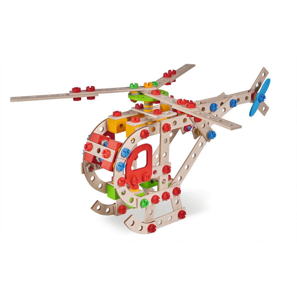 Holzbausteine Hubschrauber 225 Teile ab 6 Jahren