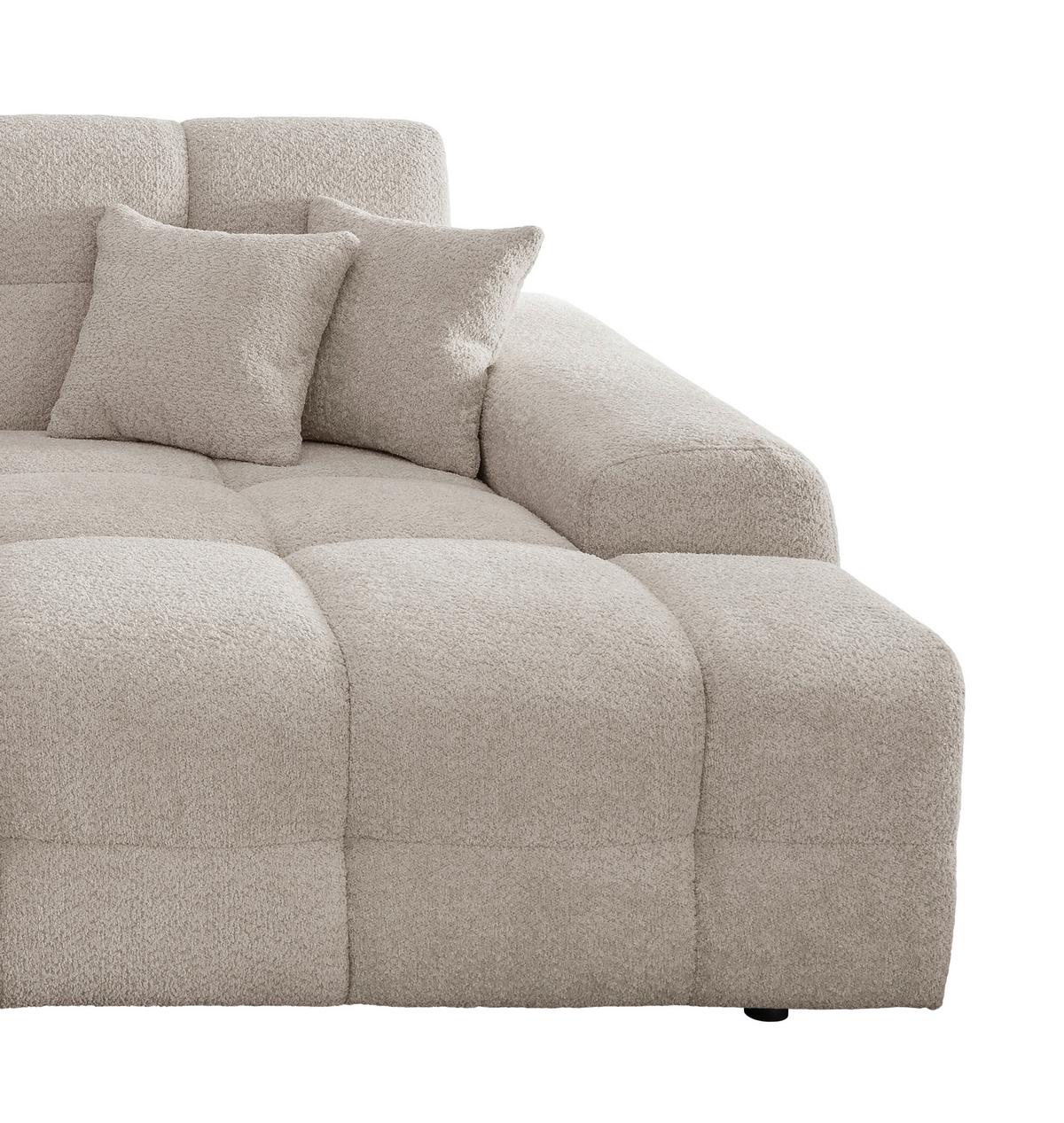 Bigsofa Bosco, Beige B: 304 cm - Beige/Schwarz, MODERN, Textil (304/87/155cm) - Livetastic