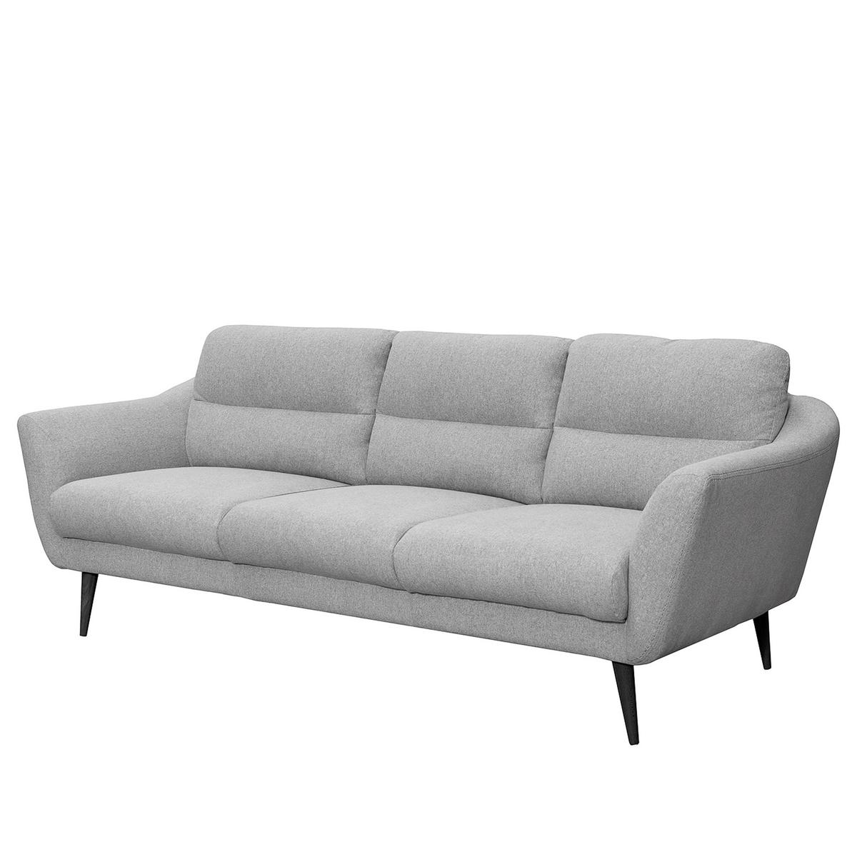 3-Sitzer-Sofa Tromso Hellgrau B: 209 cm - Hellgrau/Schwarz, Design, Textil (209/87/88cm) - Livetastic
