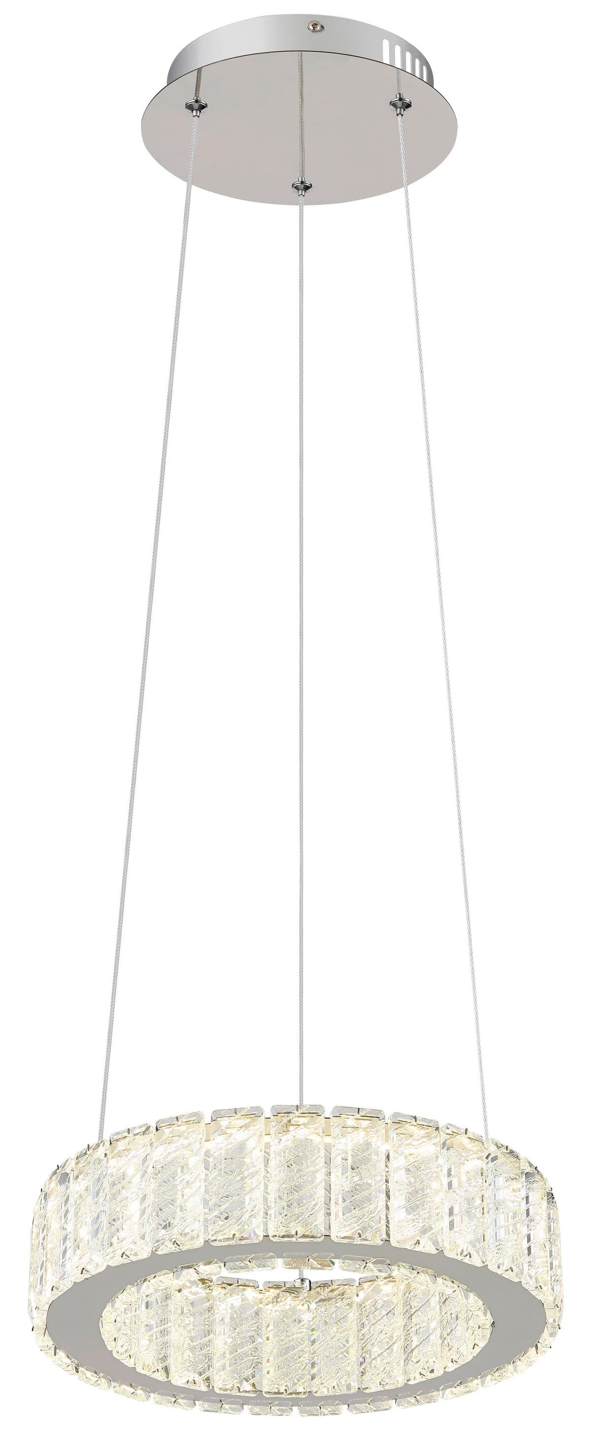 LED-Hängeleuchte 67162-30 - Klar/Chromfarben, KONVENTIONELL, Glas/Kunststoff (30/120cm) - Globo