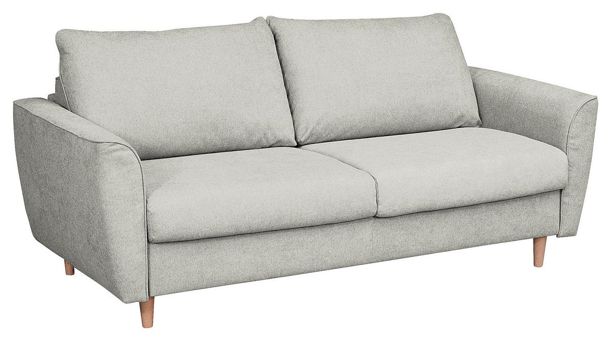Schlafsofa Winter Hellgrau B: 195 cm - Buchefarben/Hellgrau, Design, Textil (195/90/102cm) - Livetastic