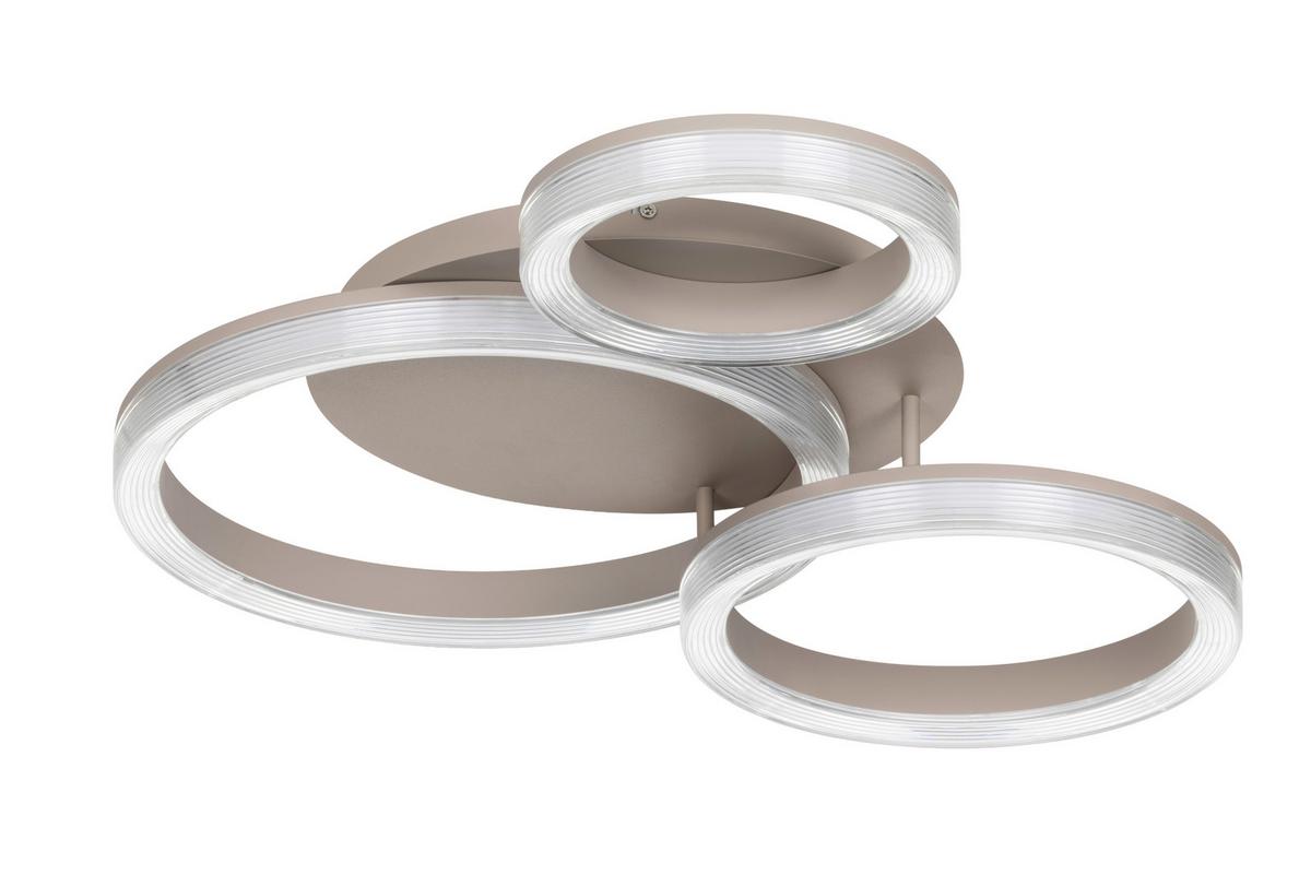 LED-DECKENLEUCHTE 40W, 220-240V - Sandfarben/Transparent, Basics, Kunststoff/Metall (72/70/12,5cm) - Luca Bessoni