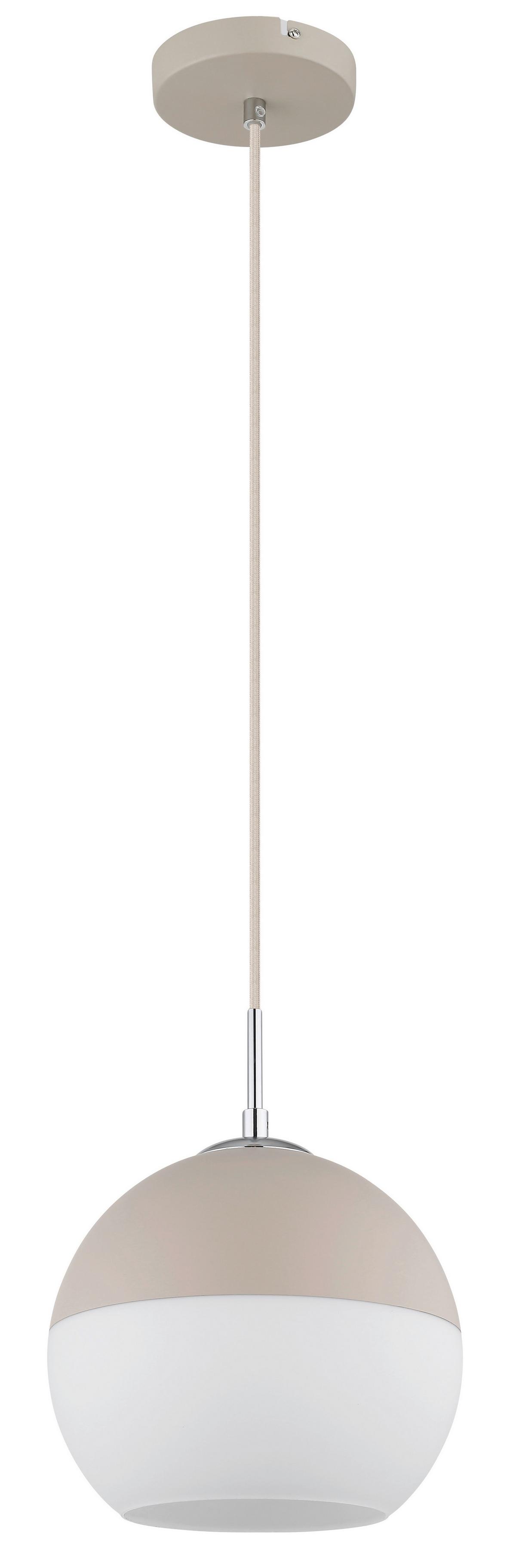 ZÁVESNÉ SVIETIDLO RAGUSA - piesková/biela, Design, kov/textil (25/120cm) - Globo