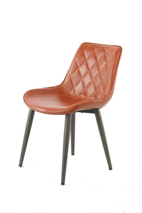 Stuhl Cecil Kaffeefarben Gesteppt 2er-Set - Braun, LIFESTYLE, Textil/Metall (51/80/60cm) - Kayoom