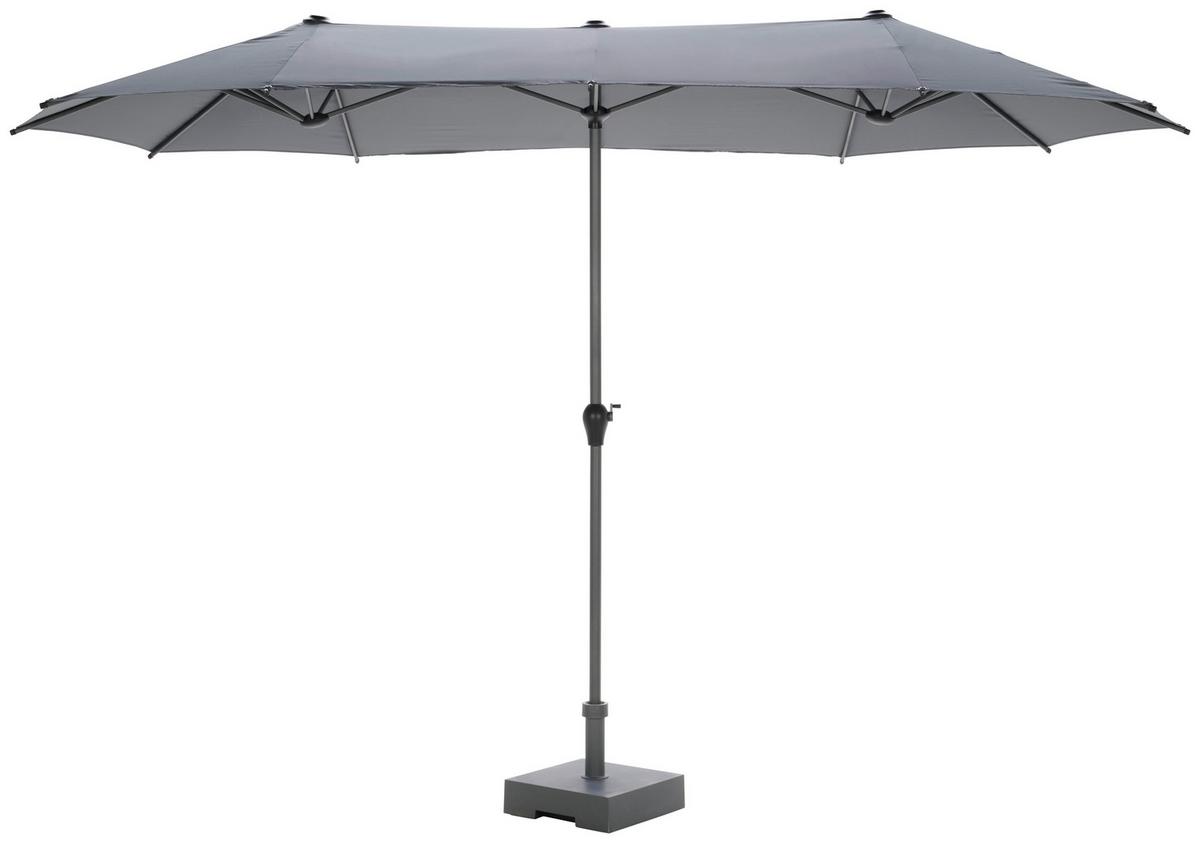 Doppelsonnenschirm Miami BxHxT: 208x400x236 cm Anthrazit - Anthrazit, MODERN, Textil/Metall (208/400/236cm) - Beldano