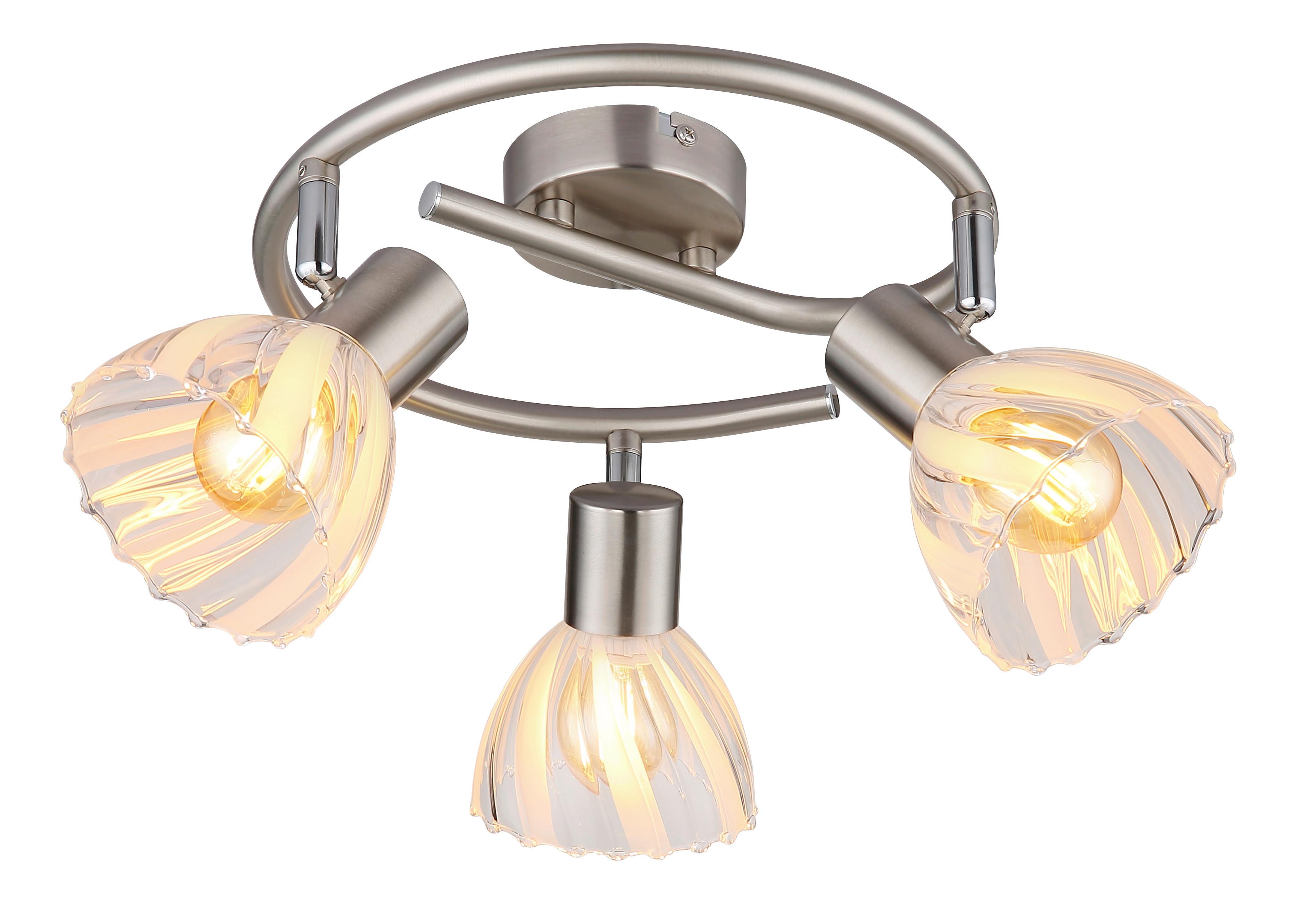 Strahler Zachery Nickelfarben D: 46 cm - Nickelfarben, KONVENTIONELL, Glas/Metall (46/19cm) - Globo