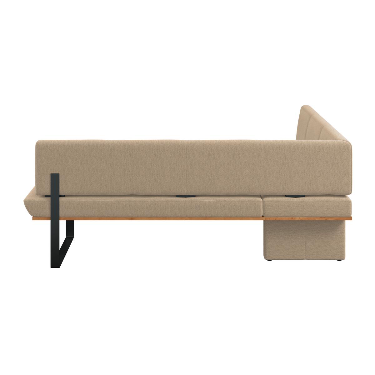 Eckbank Tristan Webstoff beige, S:175x245cm - Beige/Schwarz, MODERN, Holz/Textil (175/245cm) - James Wood