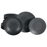 Speisetellerset 18-Tlg. Lava Stone Black, Schwarz - Schwarz, Design, Keramik - Creatable