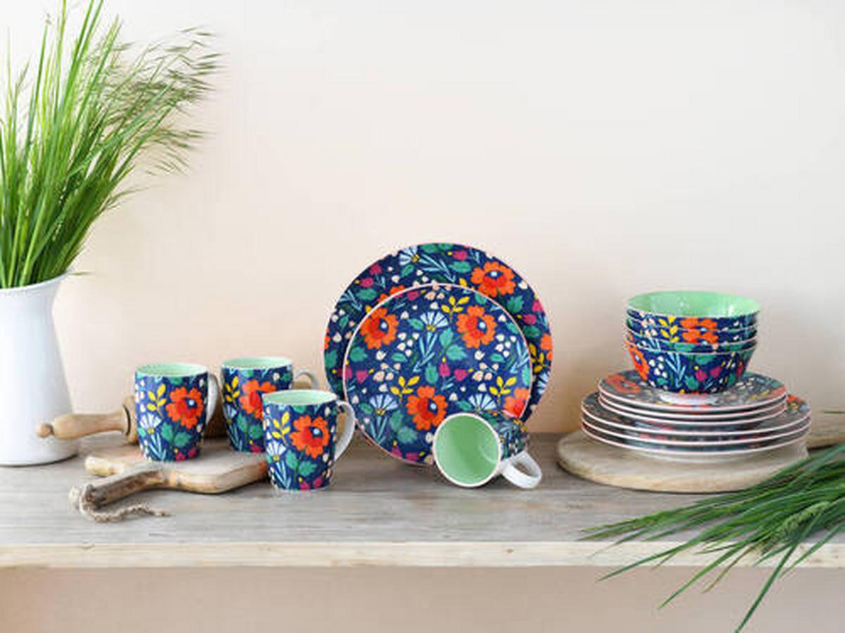 Kombiservice 17406 Folklore Blau - Multicolor, Trend, Keramik (35/32/36null) - Creatable