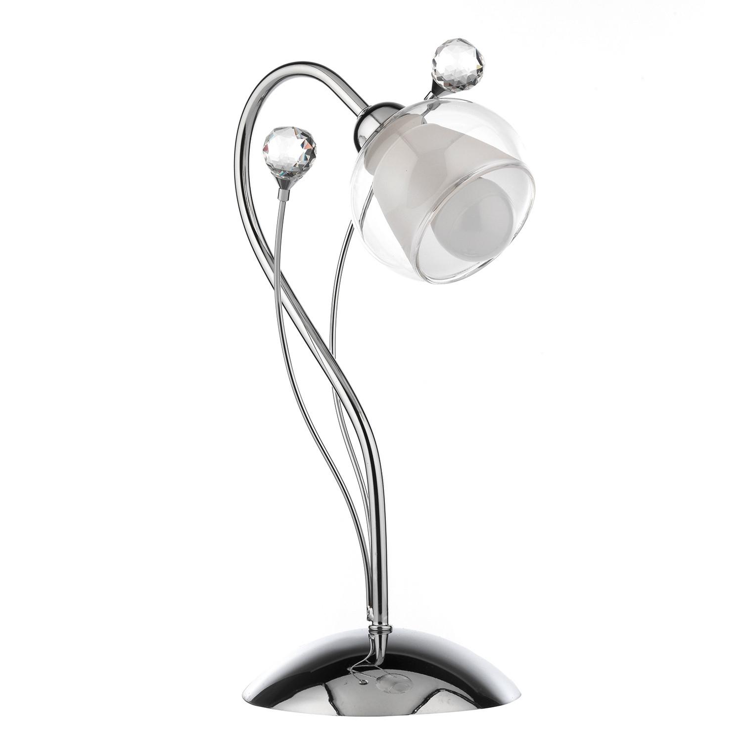 Tischleuchte 4775/L - Chromfarben, KONVENTIONELL, Glas/Metall (23/35cm)