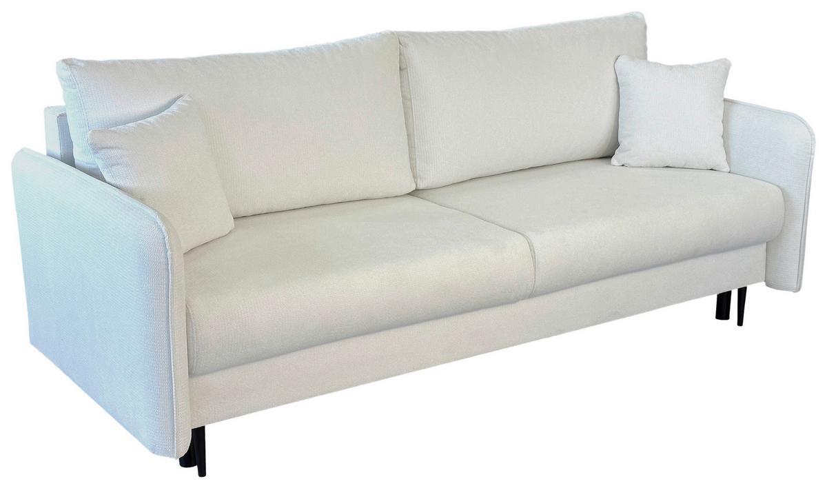 3-sitzer-sofa Mit Schlaffunktion Carine B: 216cm - Schwarz/Weiß, Design, Textil (216/96/102cm) - MID.YOU