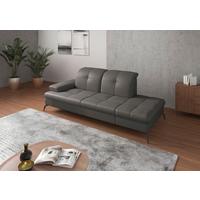 Récamiere Amica E, Mokka B: 231 Cm - Schwarz/Mokka, KONVENTIONELL, Leder/Textil (231/90/122cm) - Sit & More