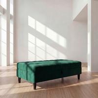 Hocker Palermo Dunkelgrün, mit Stauraum - Dunkelgrün/Schwarz, Basics, Textil (130/43/69cm) - Livetastic