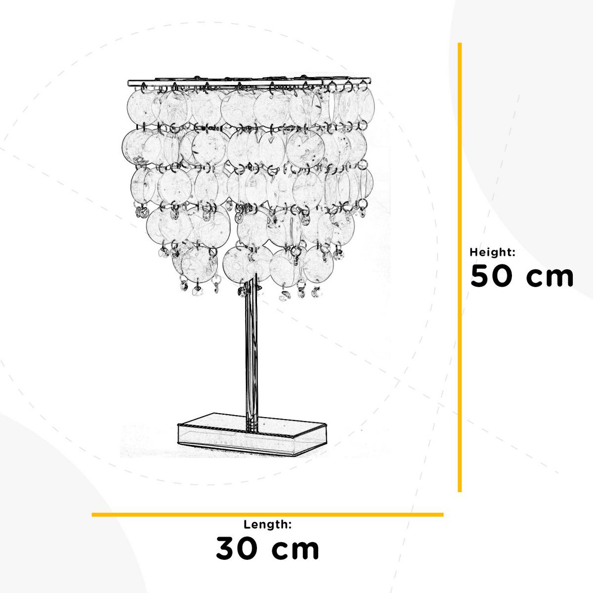 Tischleuchte Chromfarben Perlmutt L: 30 cm - Chromfarben/Perlmutt, Basics, Naturmaterialien/Kunststoff (30/30/50cm)