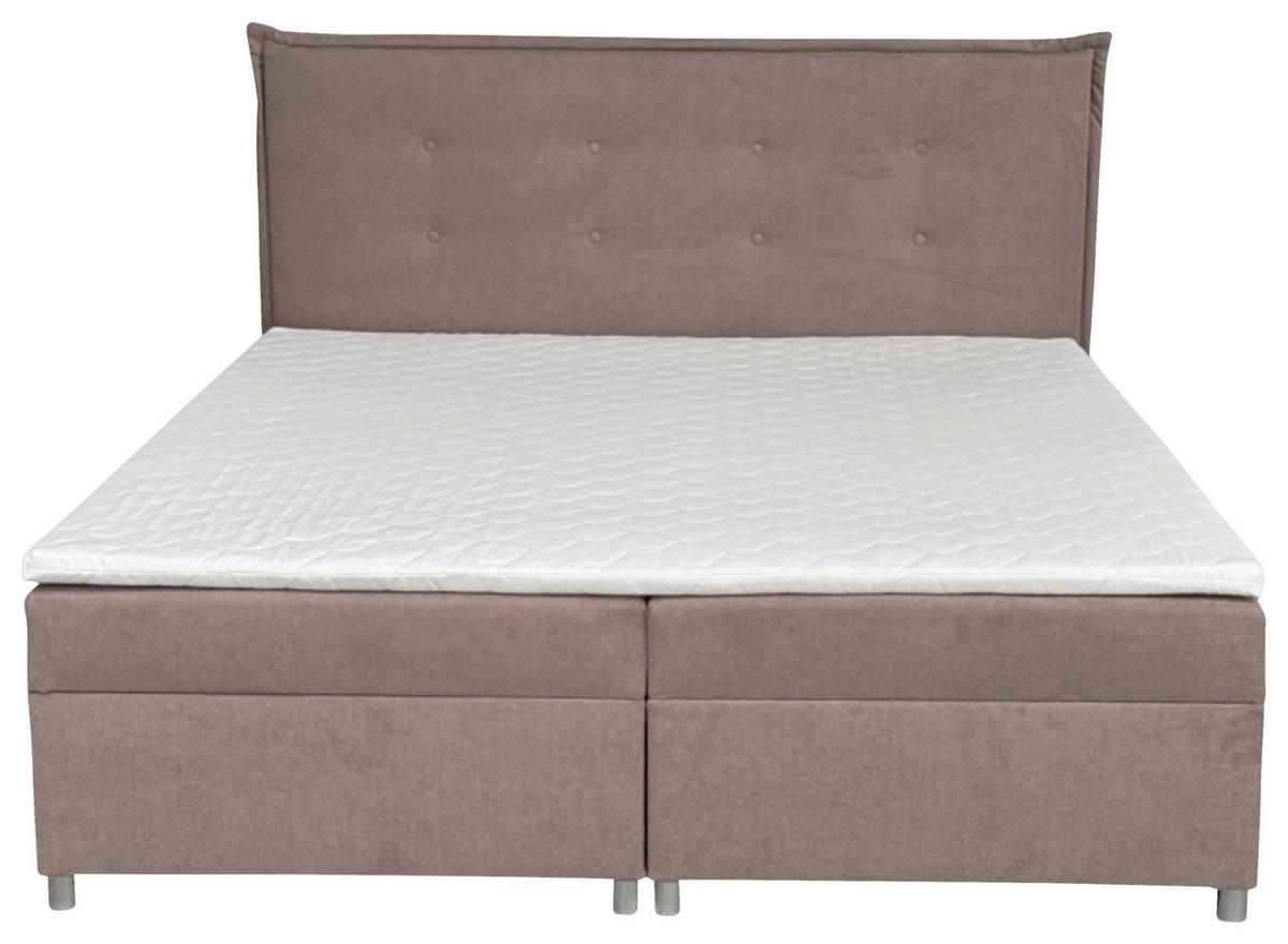 Boxbett Levie 180x200 Cm - Silberfarben/Hellgrau, Basics, Textil (180/200cm) - MID.YOU