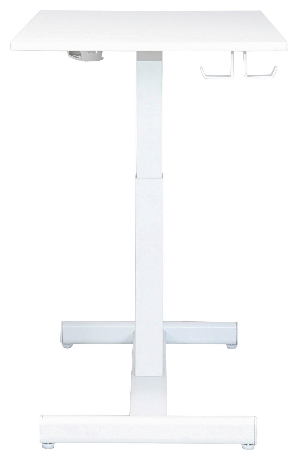 Psací stůl GEORGE - bílá, Moderní, kov/kompozitní dřevo (72,5/48.5-74/48cm) - Mömax