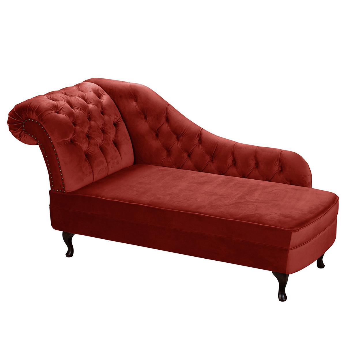 Récamiere Pako Bordeaux B: 185cm - Bordeaux/Braun, Design, Textil (185/93/75cm) - Livetastic