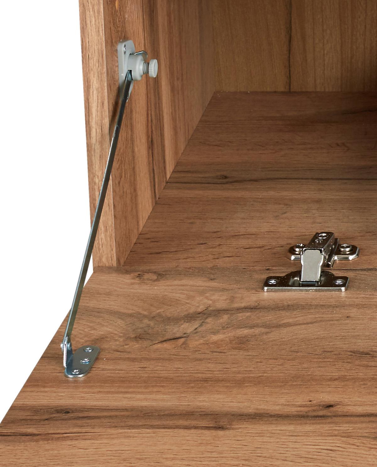 Garderobenbank Venedig B: 90 cm 1 Klappe, Wotan Eiche Dekor - Eichefarben/Schwarz, MODERN, Holzwerkstoff (90/45/38cm)