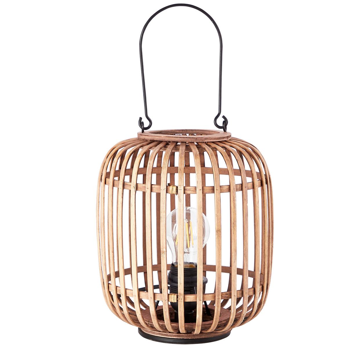 Tischlampe Woodrow Hellbraun Mit Schnurschalter - Hellbraun, Natur, Holz/Metall (21,5/26,5cm) - Brilliant