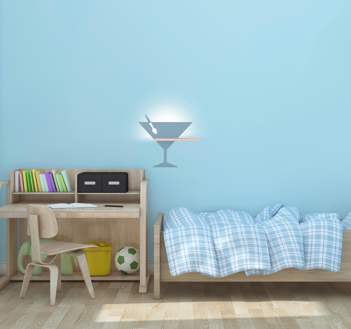Led-wandleuchte 21-03560 Piccolo - Hellblau, Basics, Holz/Holzwerkstoff (37.5/12/33cm)