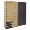 Schwebetürenschrank Mit Laden 180 Cm Emden, Eiche Dekor - Eichefarben/Anthrazit, MODERN, Holzwerkstoff (180/198/64cm)