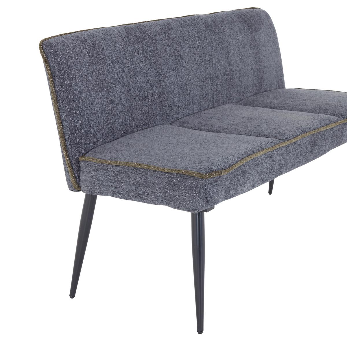 Sitzbank Cory - Hellgrau/Schwarz, MODERN, Textil/Metall (140/83/62cm) - MID.YOU