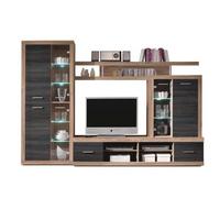 Vitrinkombináció Cancan - diófa színű, Modern, fa (284/195/40cm)