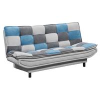 Schlafsofa Mit Bettkasten Patch, Mischgewebe - Blau/Dunkelgrau, Basics, Holzwerkstoff/Textil (188/90/89cm) - MID.YOU