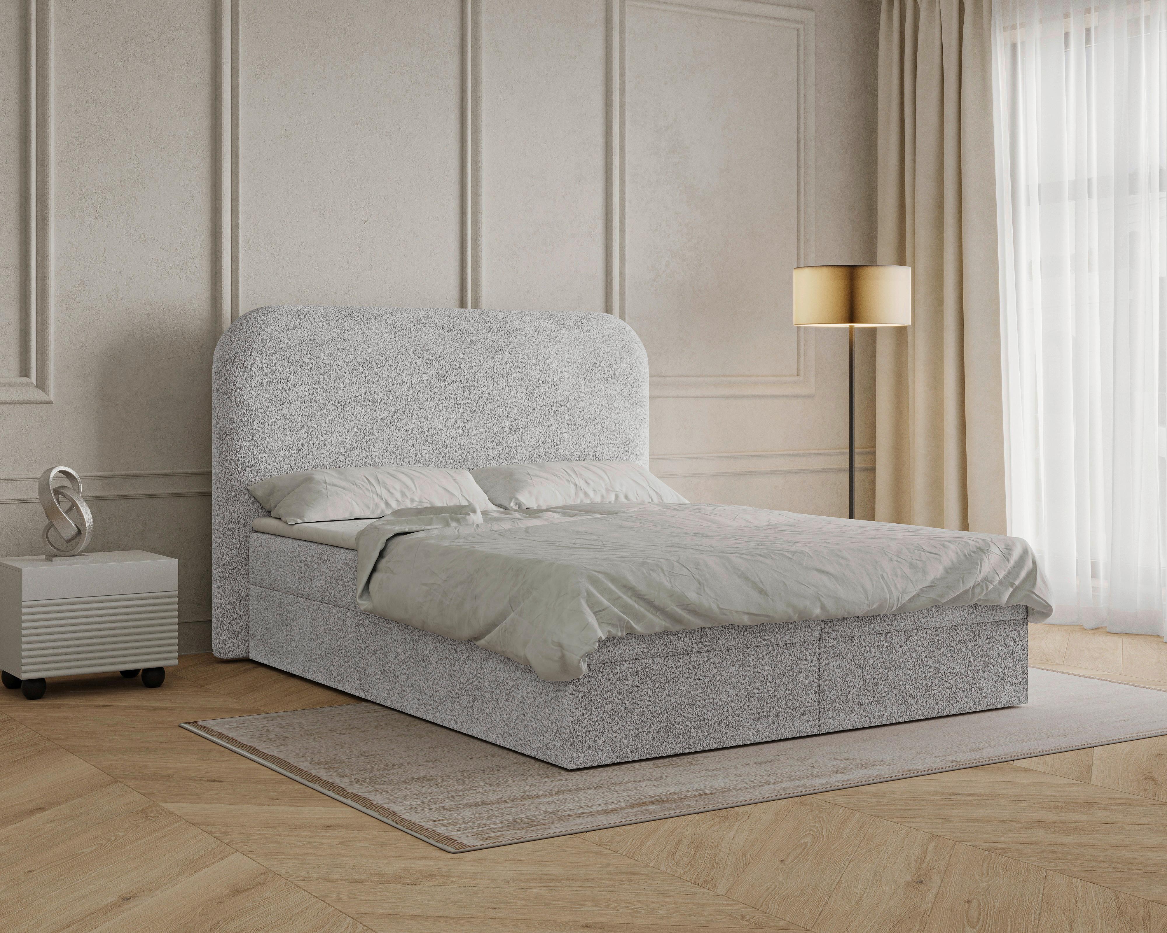 BOXBETT London Grau 160x200cm - Schwarz/Grau, MODERN, Holz/Kunststoff (160/200cm) - MID.YOU