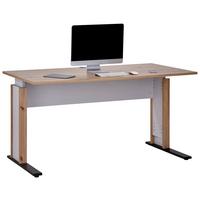 Psací stůl KONTOR K8 - šedá/černá, Moderní, kov/kompozitní dřevo (160/71,5/80cm)