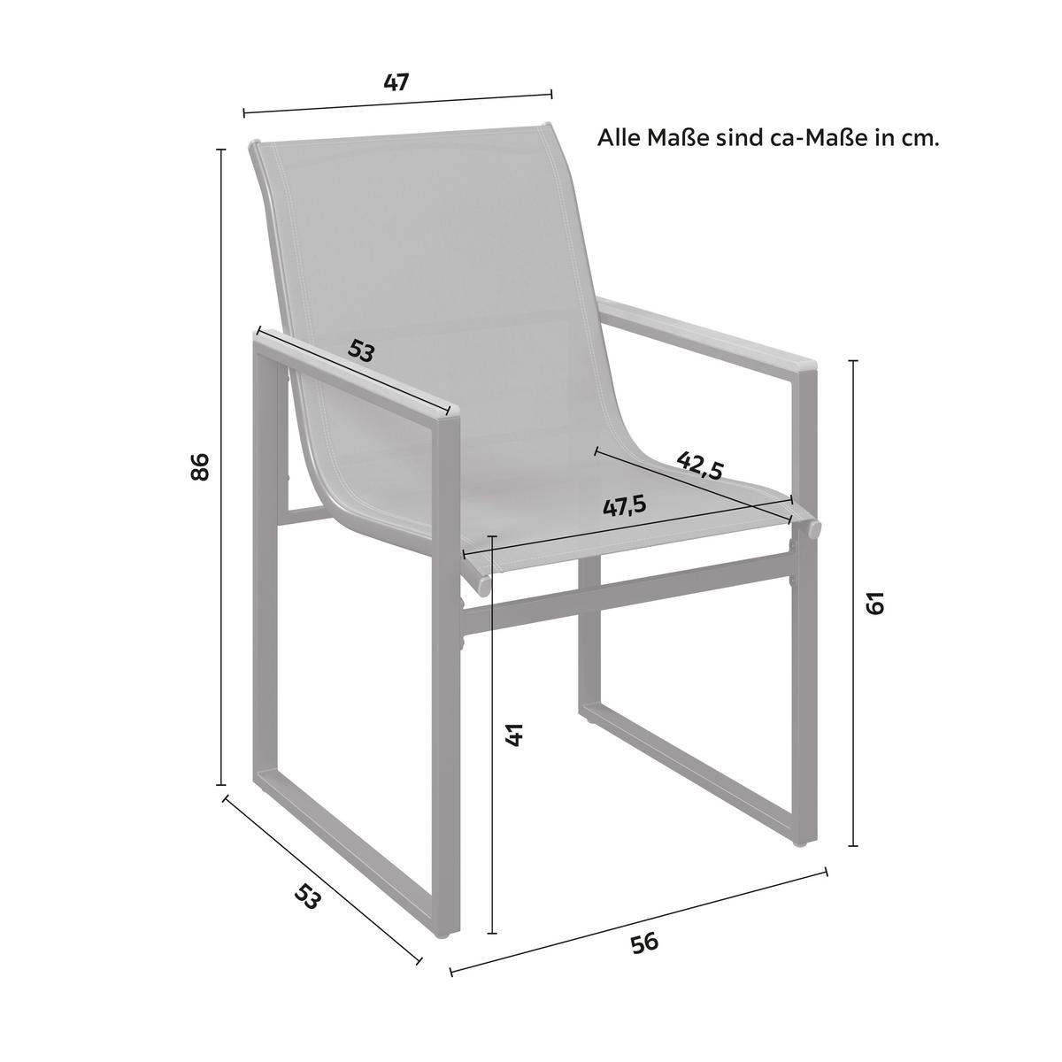 SADA ZAHRADNÍCH KŘESEL MATTEO - šedá/černá, Moderní, kov/textil (56/86/53cm) - Bessagi Garden