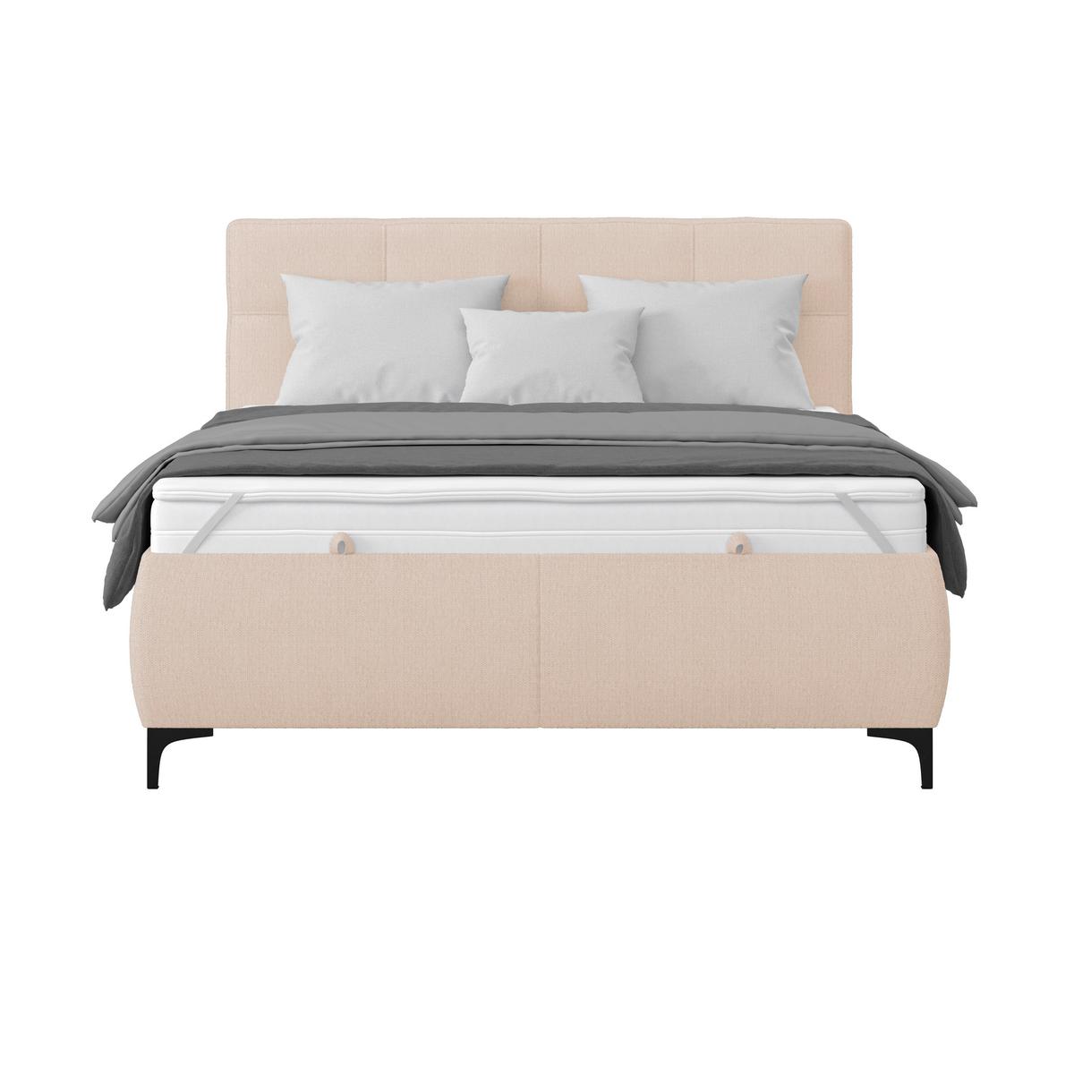Polsterbett Zeni 140 - Beige/Schwarz, KONVENTIONELL, Holz/Textil (140/200cm)