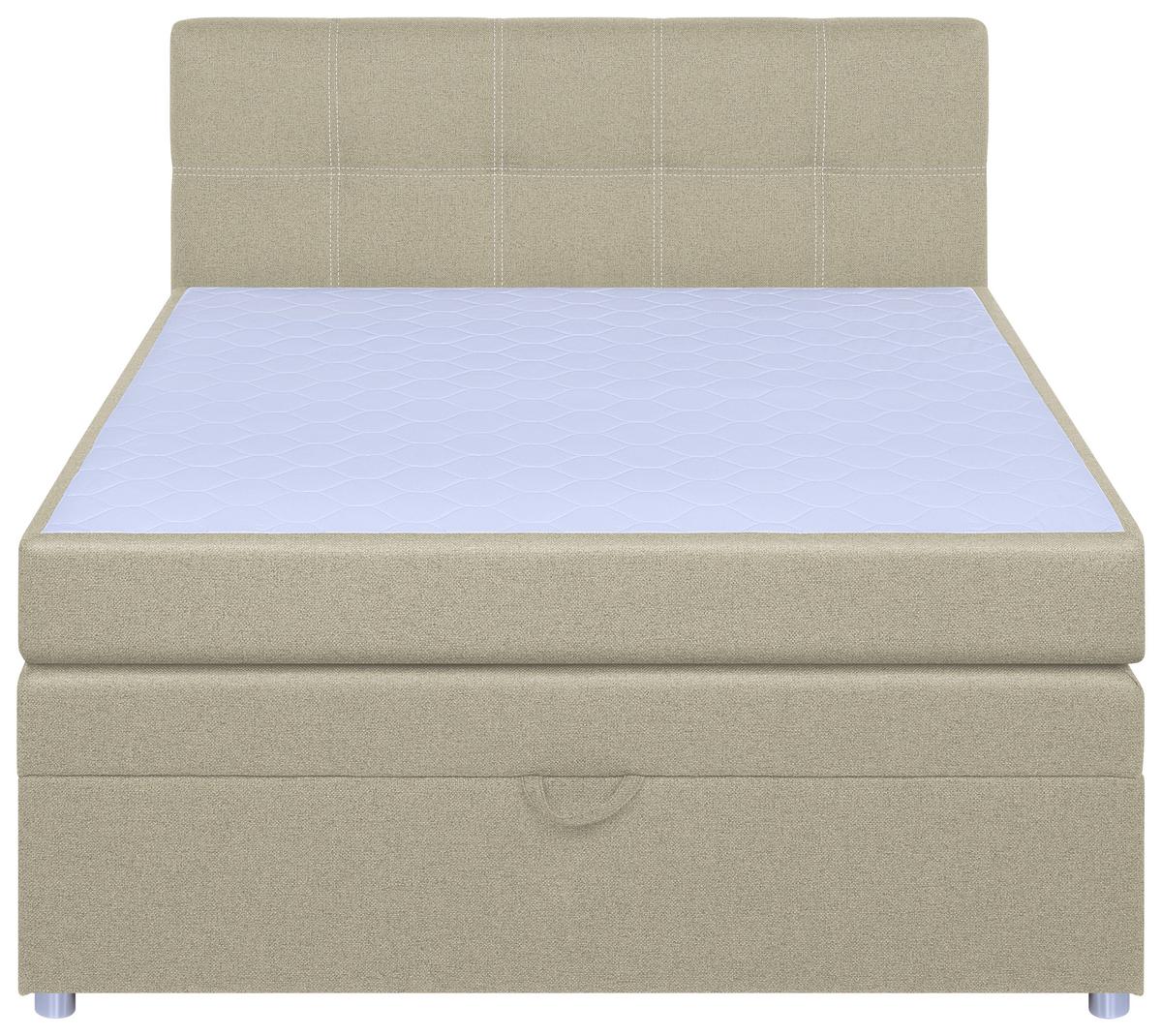 Boxspringbett Royal 140x200 Beige - Chromfarben/Beige, MODERN, Holzwerkstoff/Textil (140/200cm)