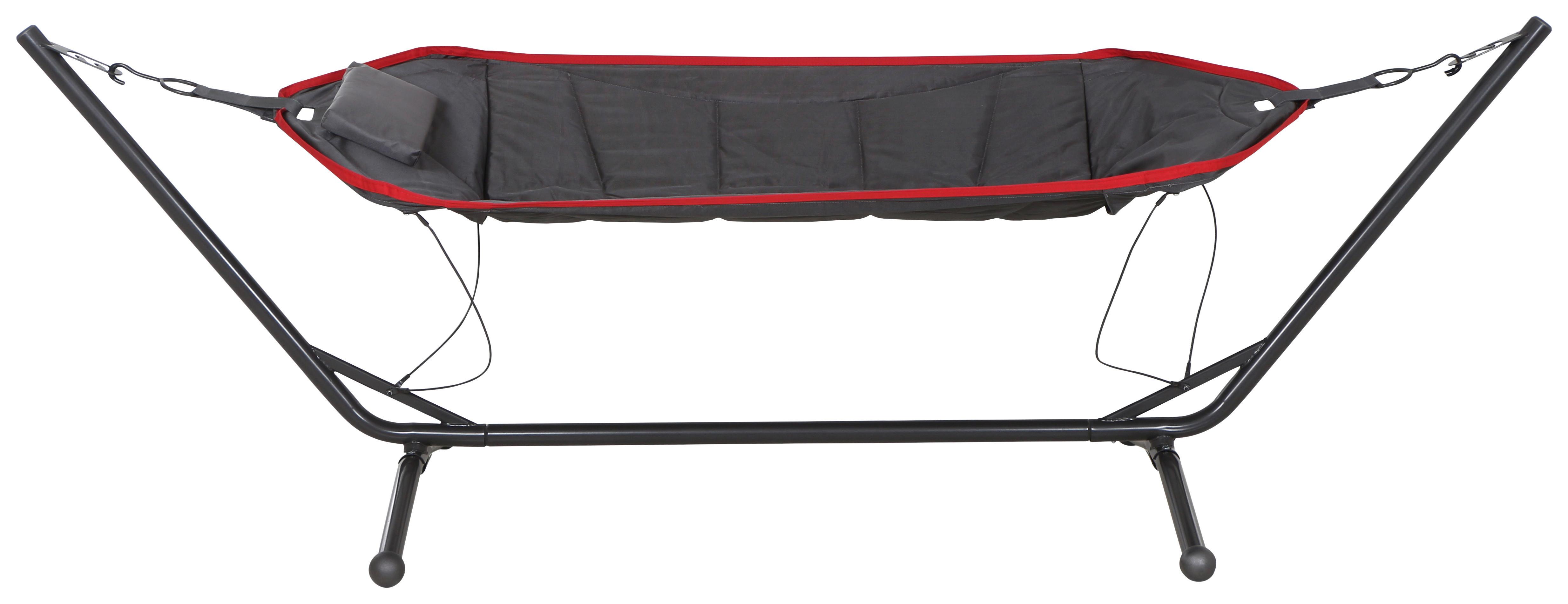 Hängematte L91048 - Dunkelgrau/Rot, KONVENTIONELL, Textil/Metall (105/104/305cm) - Siena Garden
