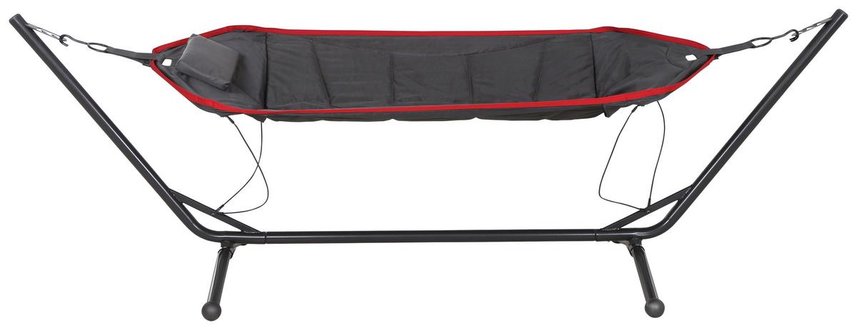 Hängematte L91048 - Dunkelgrau/Rot, KONVENTIONELL, Textil/Metall (105/104/305cm) - Siena Garden
