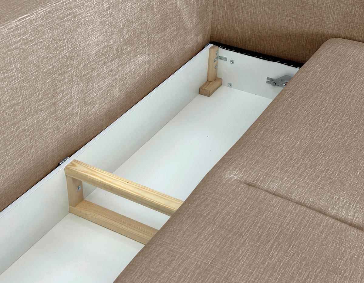 Schlafsofa Melody - Beige/Schwarz, Design, Textil (216/96/102cm) - MID.YOU