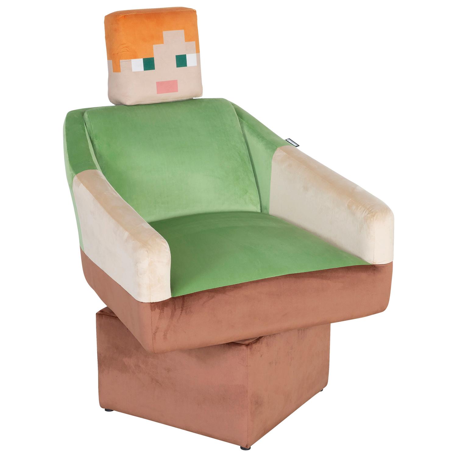 Polstersessel mit Armlehnen Minecraft Stoffbezug Bunt Grün, Multicolor 69x96x75 cm