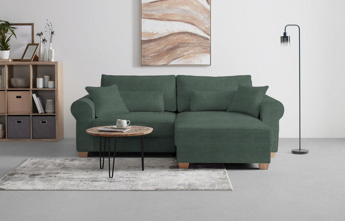 Sedací souprava ANGELO, oboustranná, tmavě zelená - tmavě zelená, Moderní, dřevo/kompozitní dřevo (255/92/185cm) - Mömax