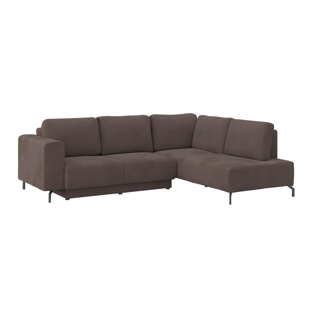 Rohová sedačka VENI, pravá, hnedý menčester - hnedá/čierna, Modern, textil (272/210cm) - Ondega
