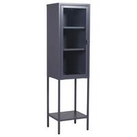 Vitrine Misha - Grau, Design, Glas/Metall (40,5/150/35cm) - Livetastic