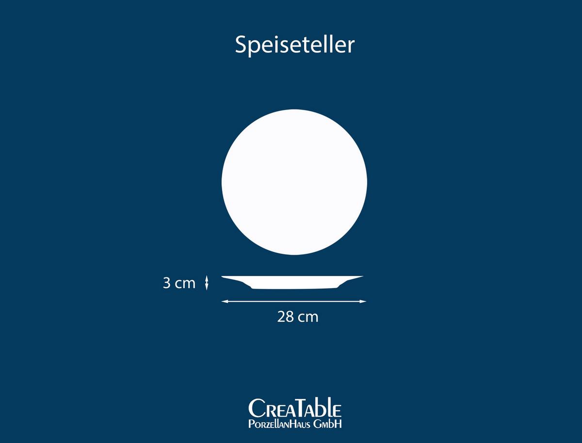 Speiseteller YUKi Steinzeug 4 Personen Geschirrset - Blau/Grün, Basics, Keramik (28cm) - Creatable