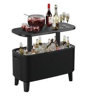 ZAHRADNÍ BAROVÝ STŮL BEVY COOL BAR - barvy grafitu, Moderní, plast (83.5/40.5/52-75cm)