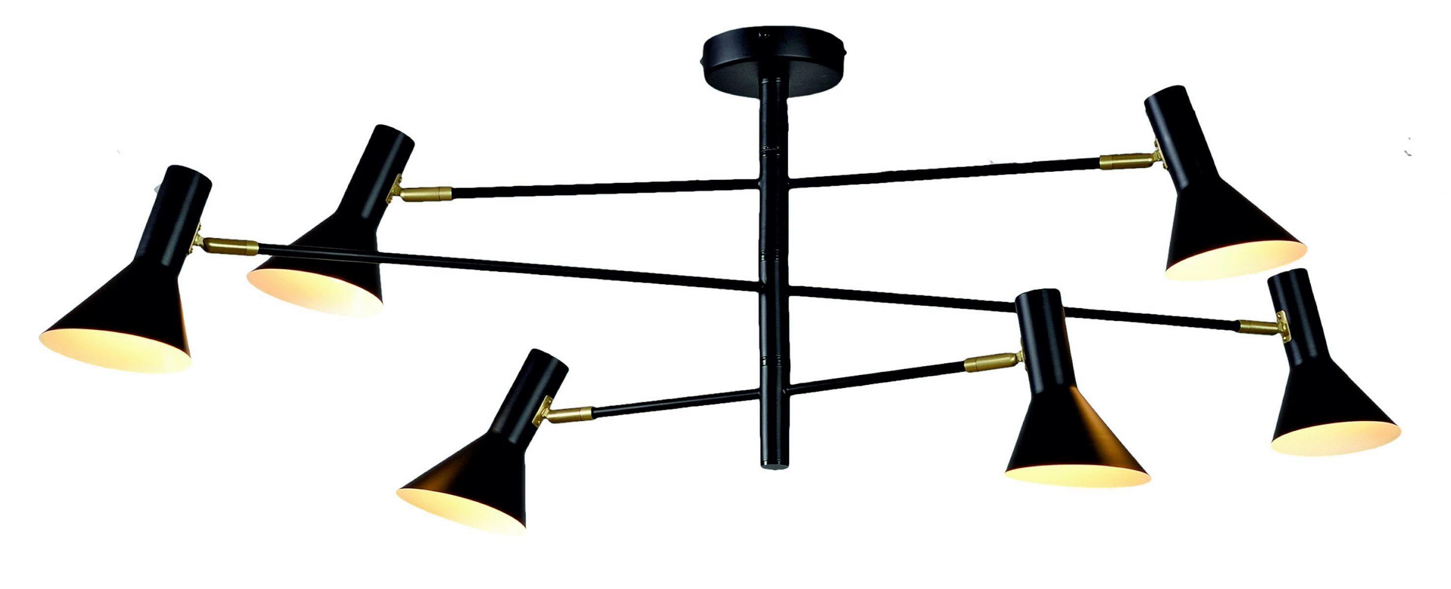Deckenleuchte Izmir D: 124 cm 6-Flammig - Schwarz, Design, Metall (124/39cm) - It's about Romi