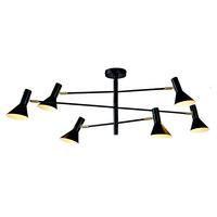Deckenleuchte Izmir D: 124 cm 6-Flammig - Schwarz, Design, Metall (124/39cm) - It's about Romi