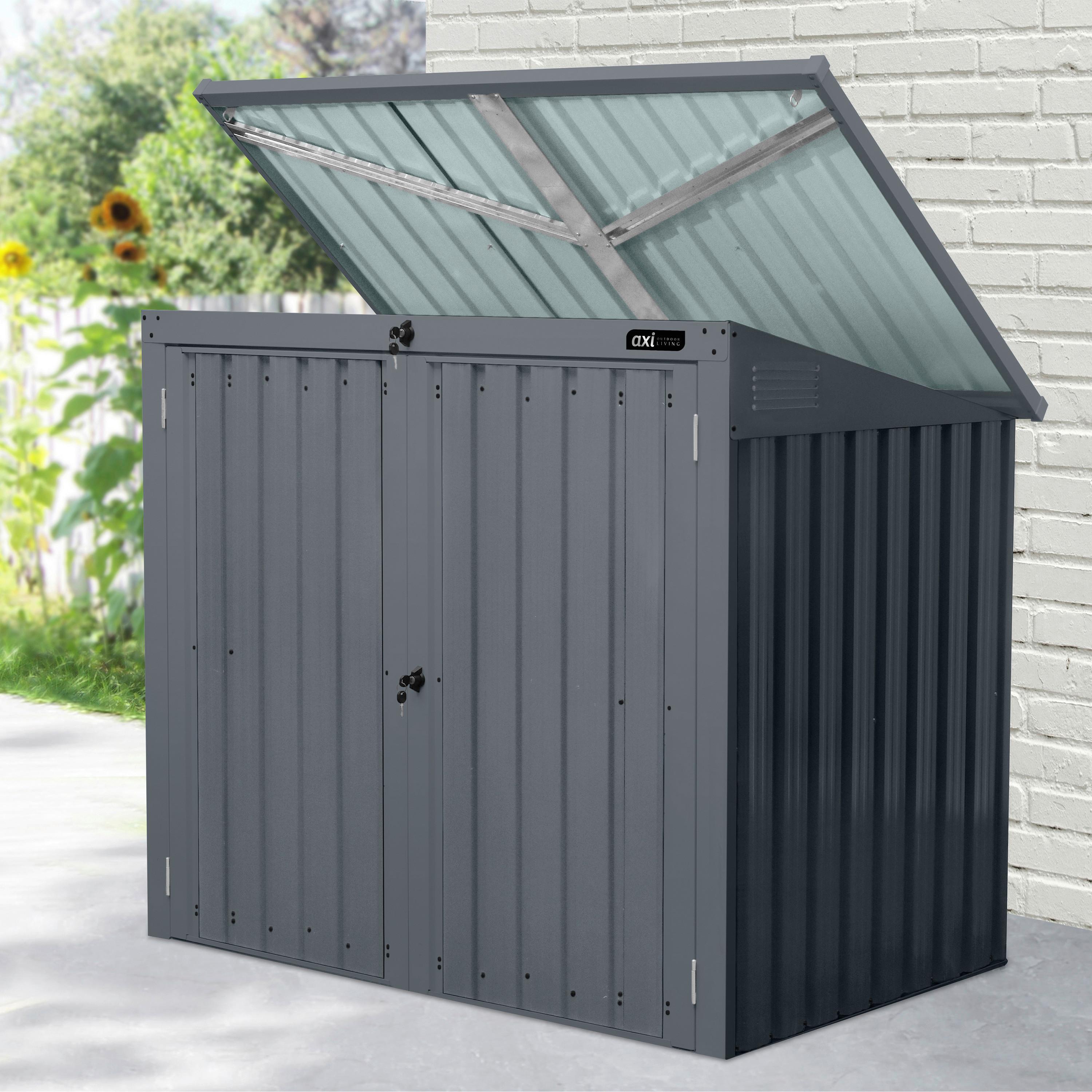 Mülltonnenbox A093.015.00 - Anthrazit, KONVENTIONELL, Metall (158/134/101cm) - Ambia Garden