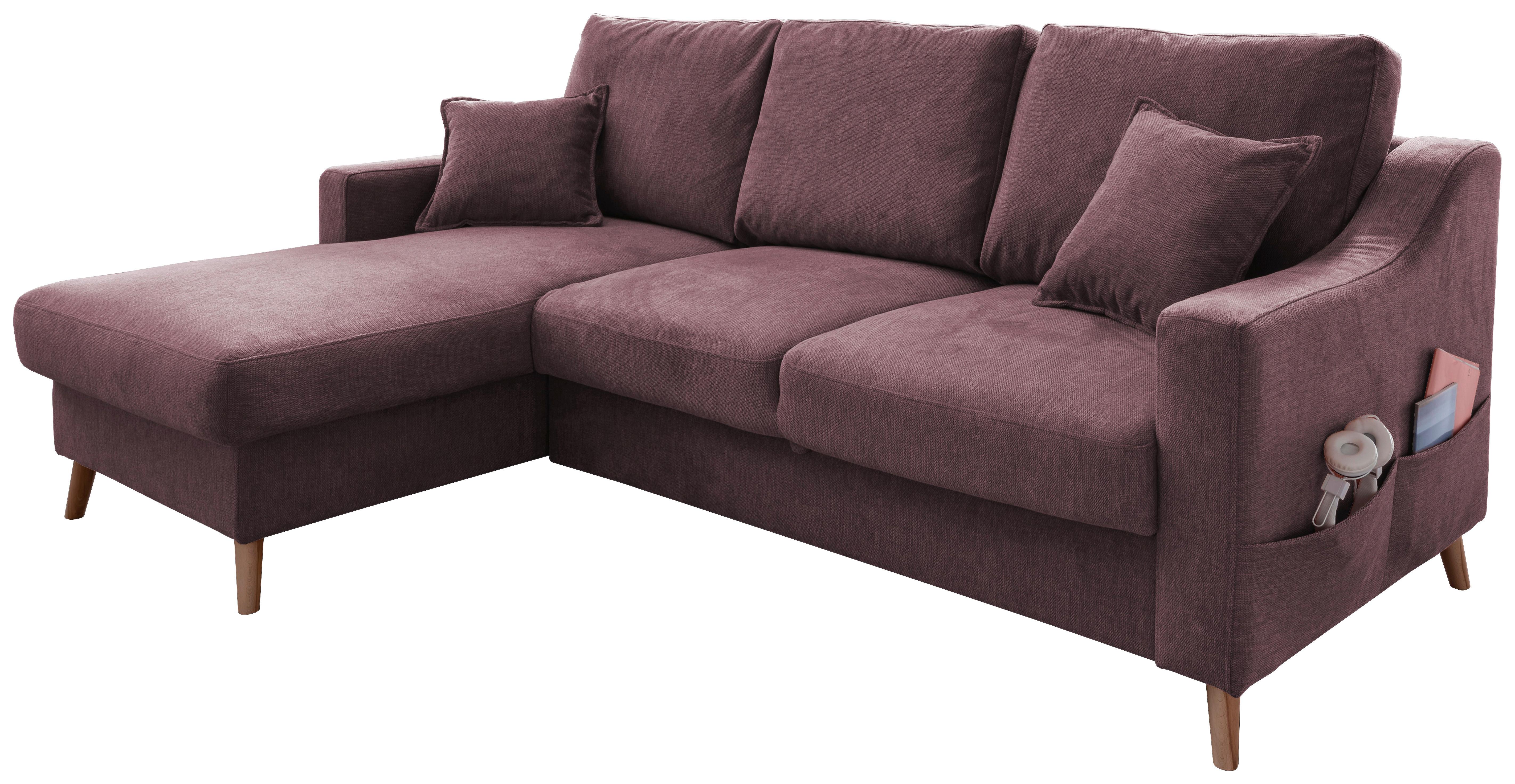 Ecksofa Mit Schlaffunktion Valentina Mit Kissen Bordeaux
