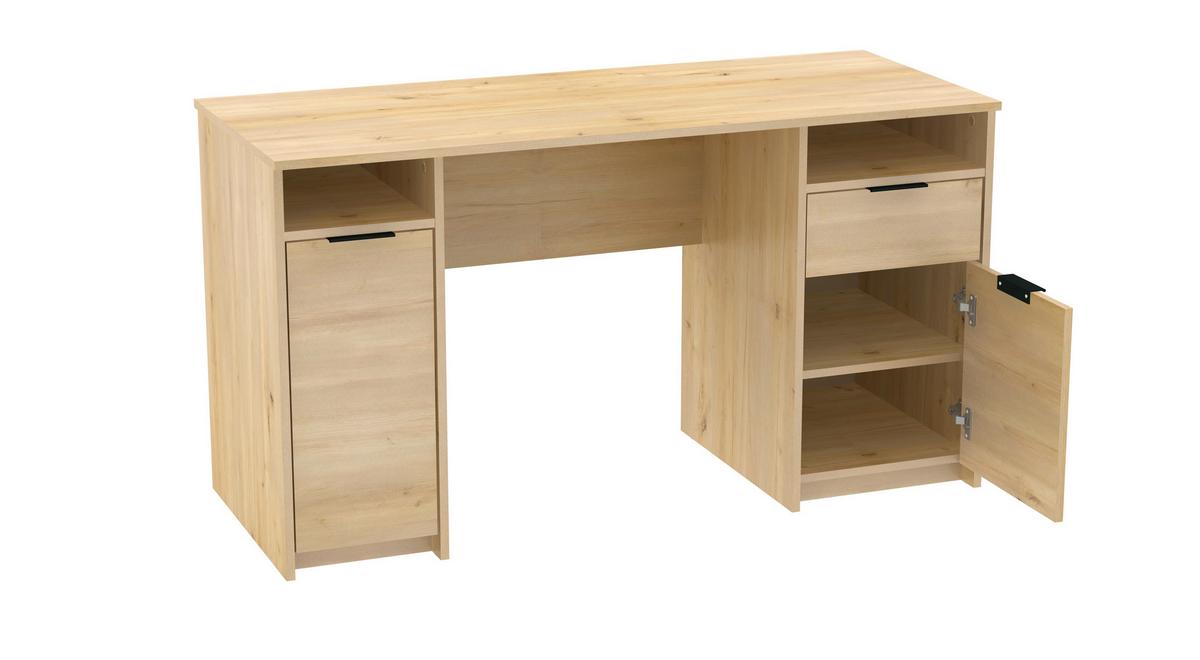 Schreibtisch Urbano Eiche Artisan B: 138 cm - Eiche Artisan, MODERN, Holzwerkstoff (138/76/57cm)